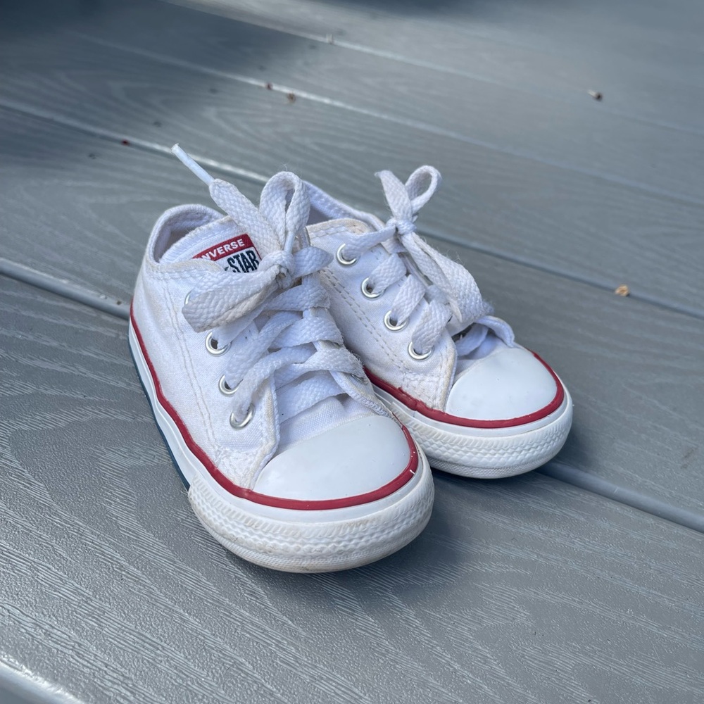 Toddler Converse White and Red Sneakers Classic Canvas Design